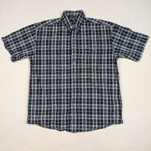 Wrangler George Strait Short Sleeve Button Up Shirt Men's XL Black/Blue/Grey